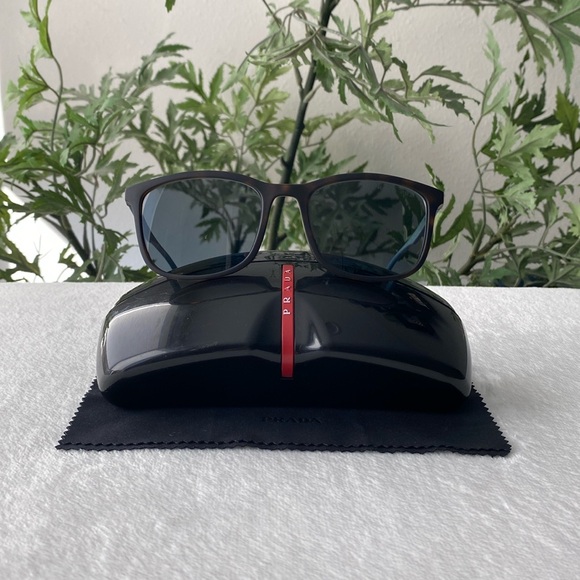 Prada Other - Prada Linea Rossa Polarized Rectangle Sport Sunglasses (SPS01T, Tortoise/Gray)